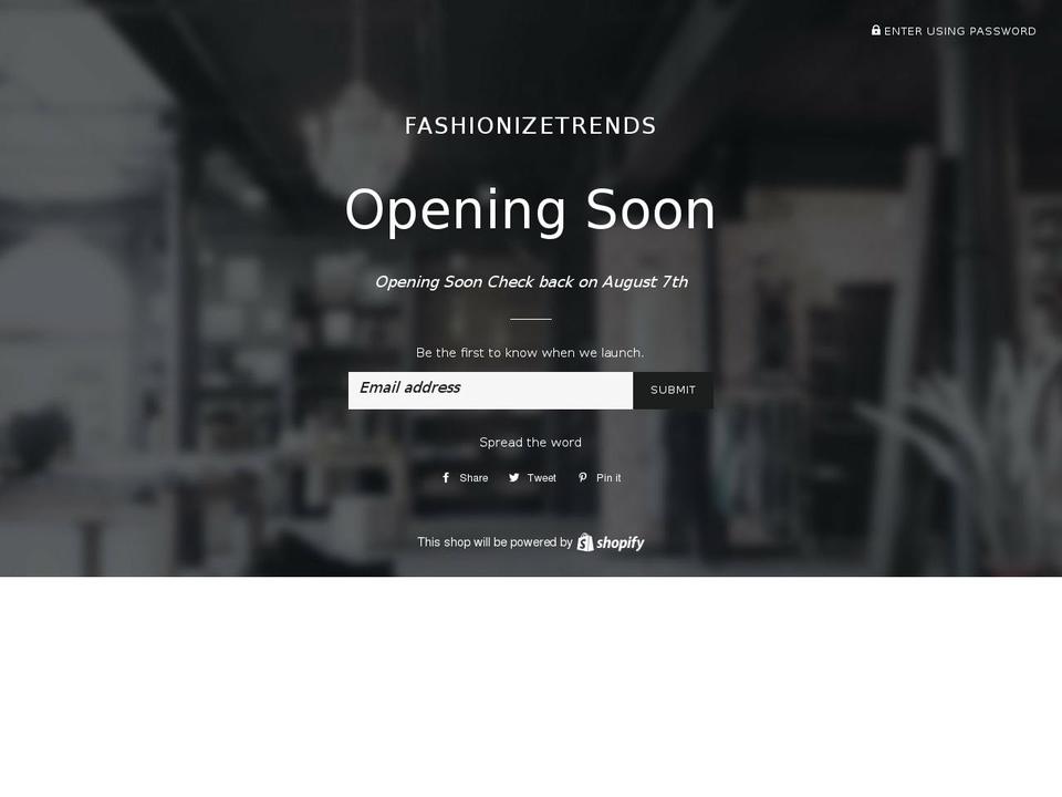fashionizetrend.com — Shopify storefront screenshot