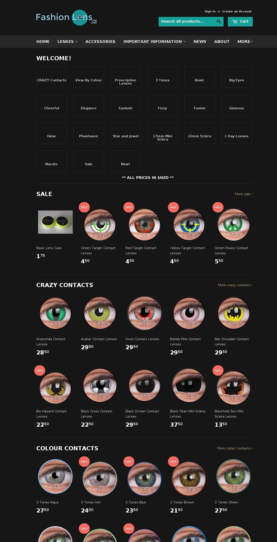 Capital Shopify theme site example fashionlens.nz