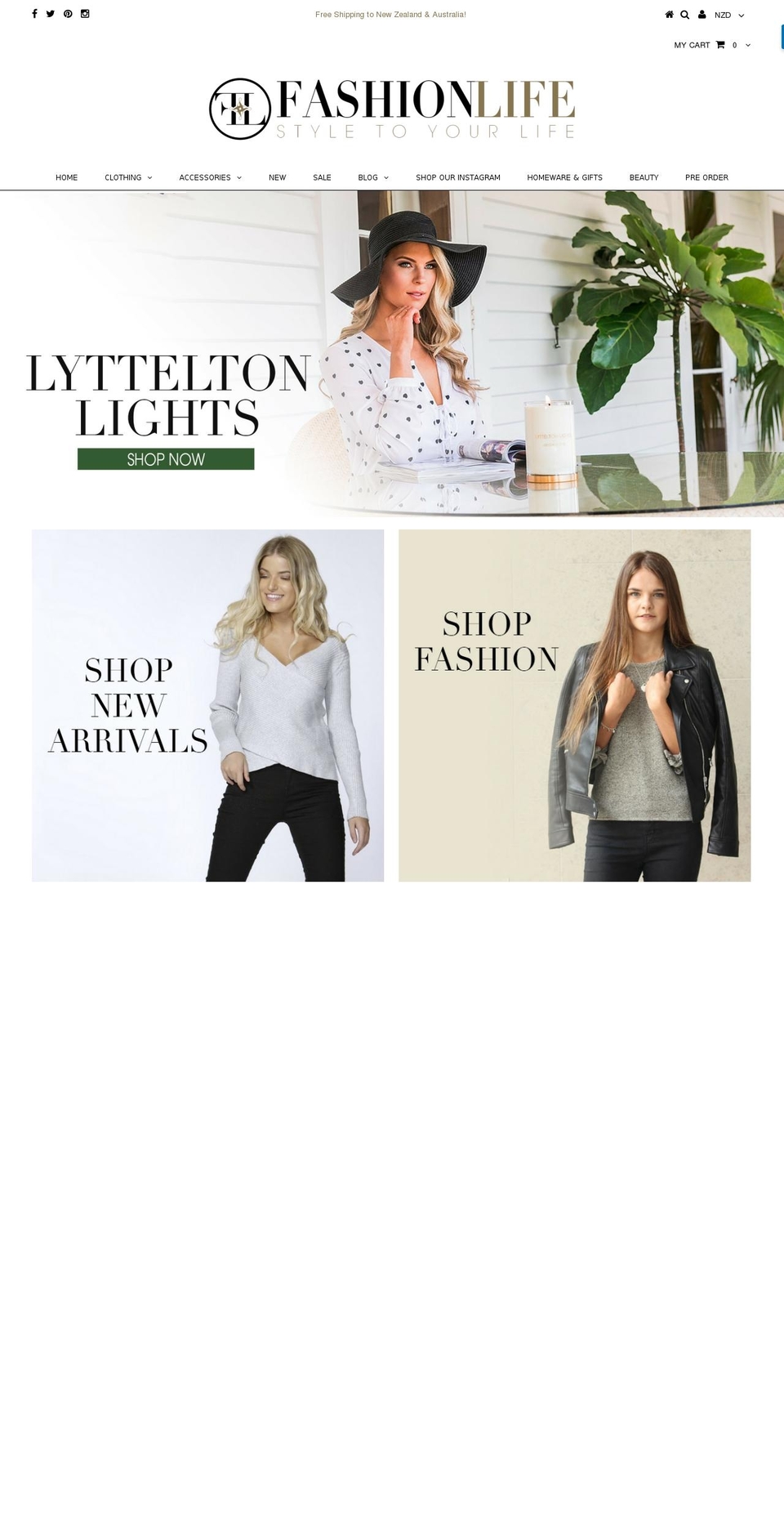 fashionlife.co.nz shopify website screenshot