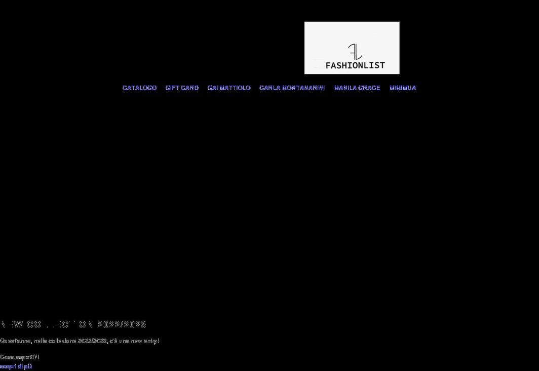 fashionlist.it shopify website screenshot