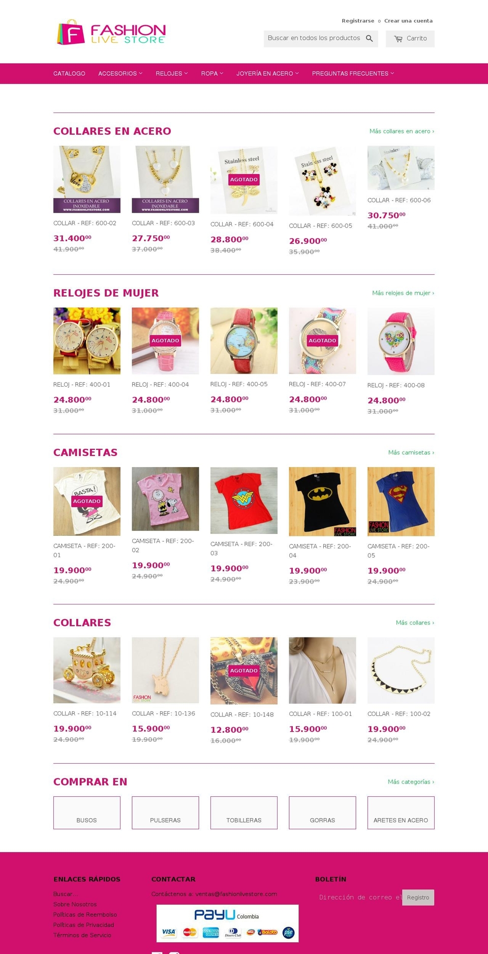 fashionlivestore.com shopify website screenshot