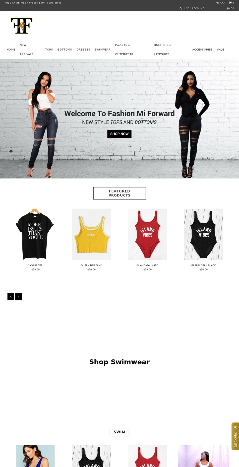 fashionmiforward.com shopify website screenshot