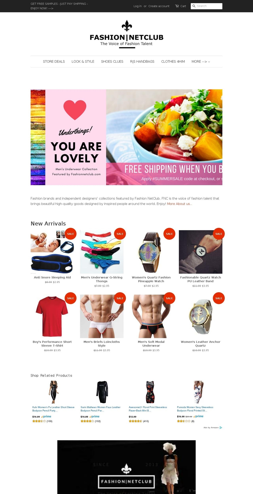 fashionnetclub.com — Shopify storefront screenshot