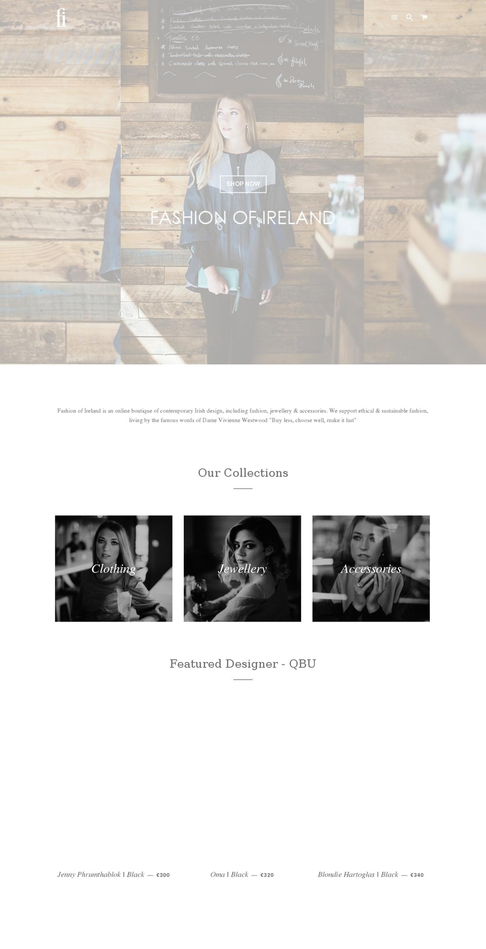 fashionofireland.com — Shopify storefront screenshot