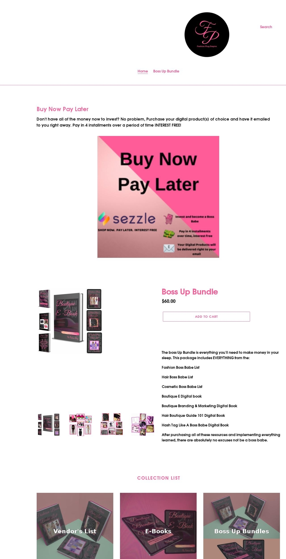 fashionplugempire.com shopify website screenshot