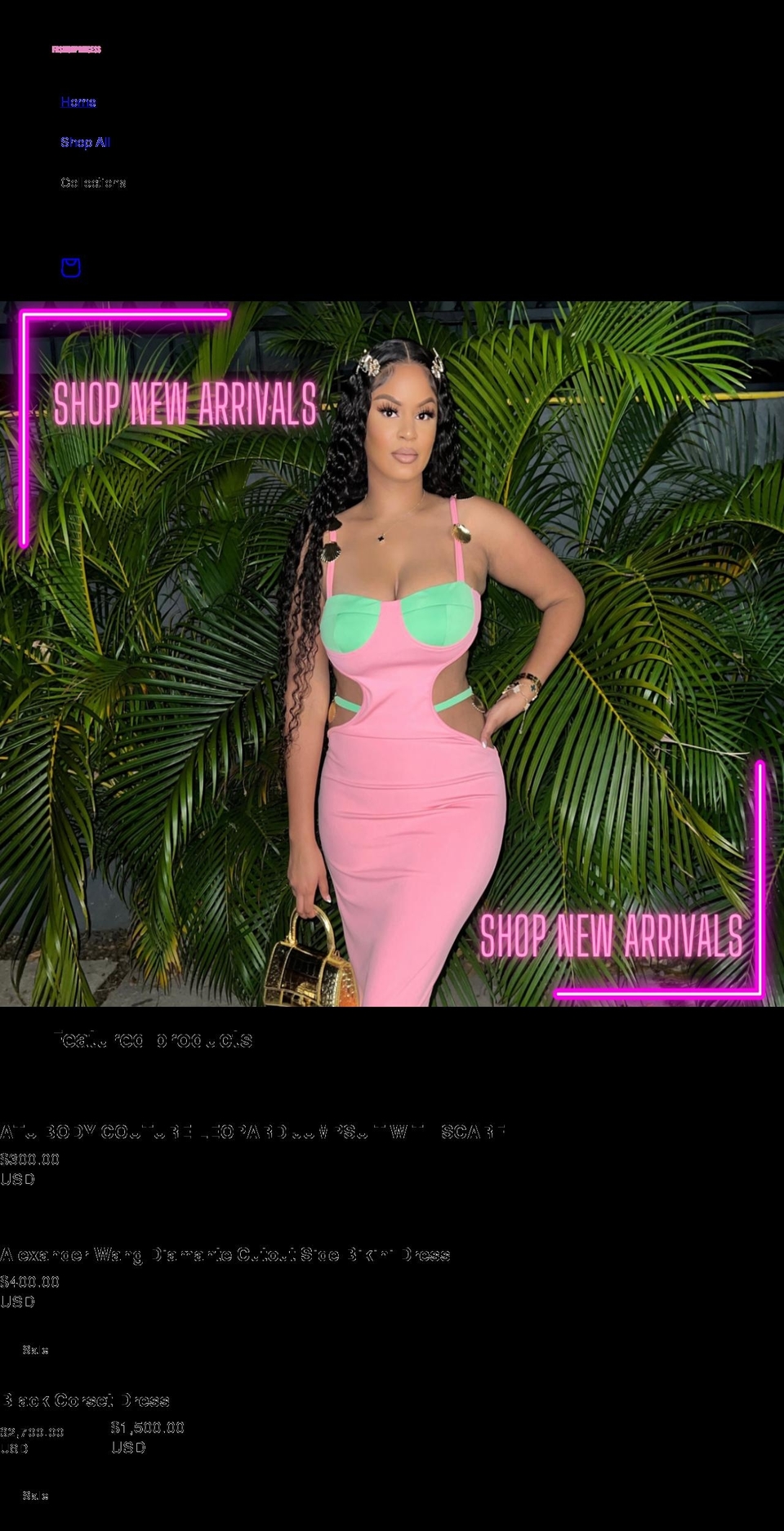 fashionprincessshop.com shopify website screenshot