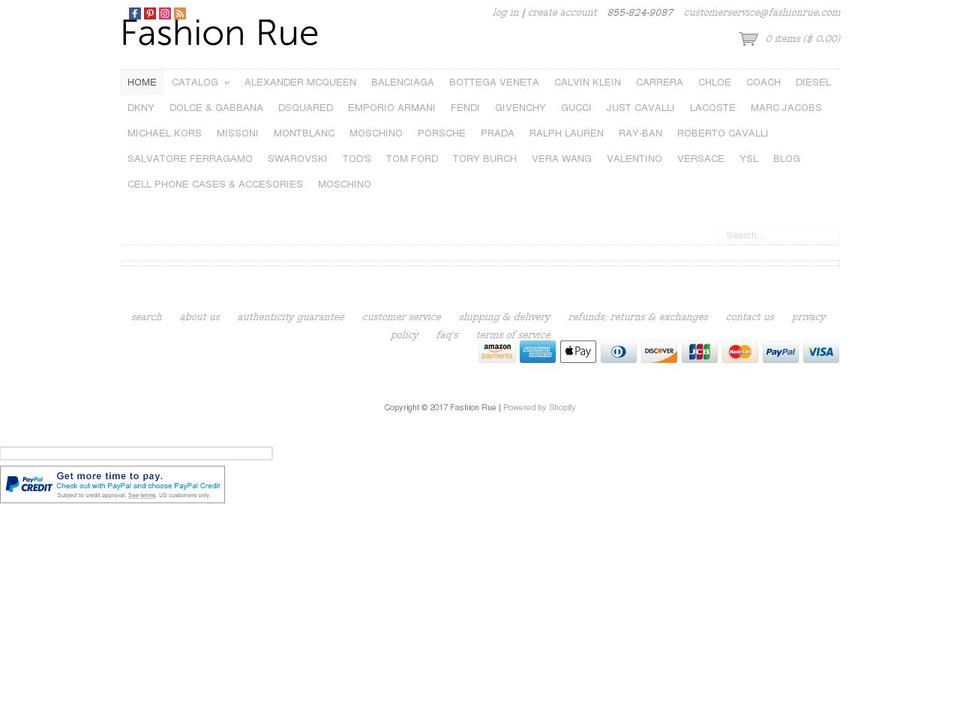 fashionrue.com shopify website screenshot