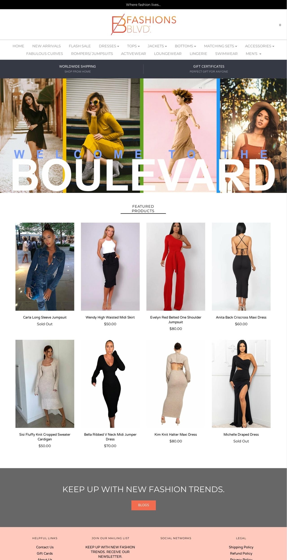 fashionsblvd.com shopify website screenshot