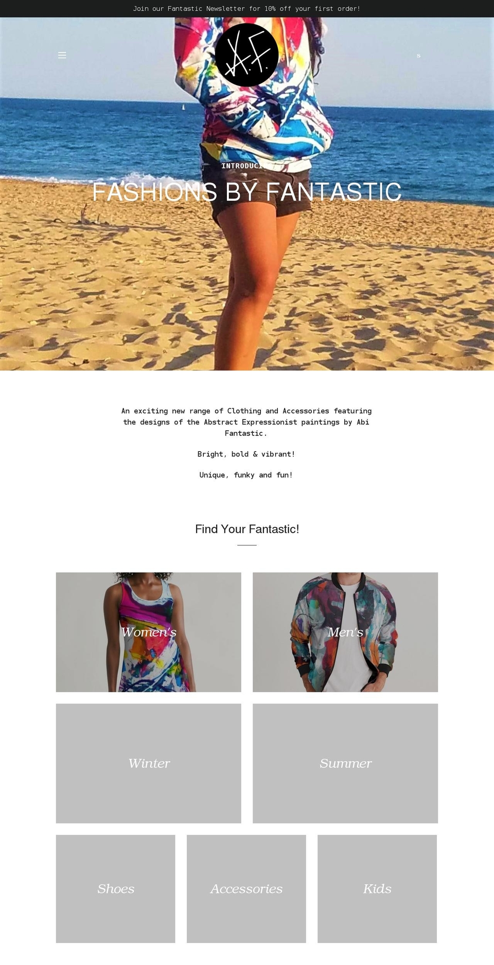 fashionsbyfantastic.com shopify website screenshot