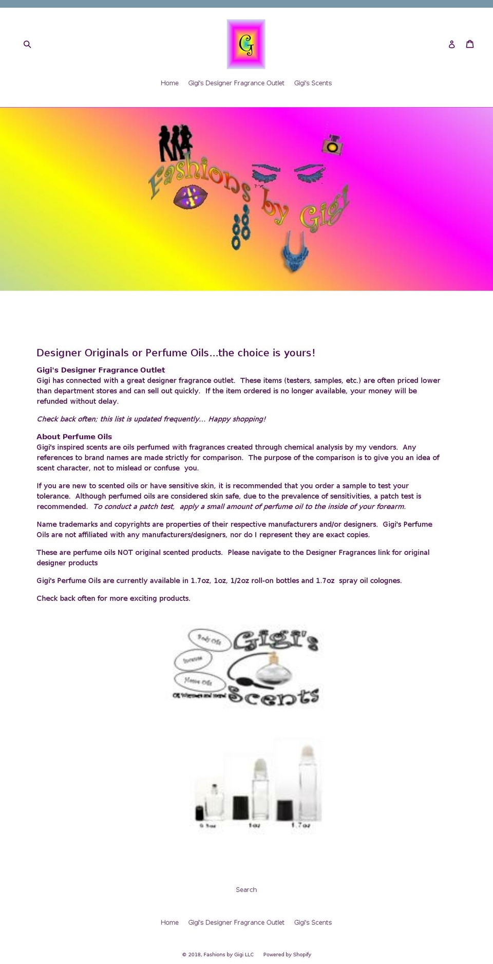 fashionsbygigi.com — Shopify storefront screenshot