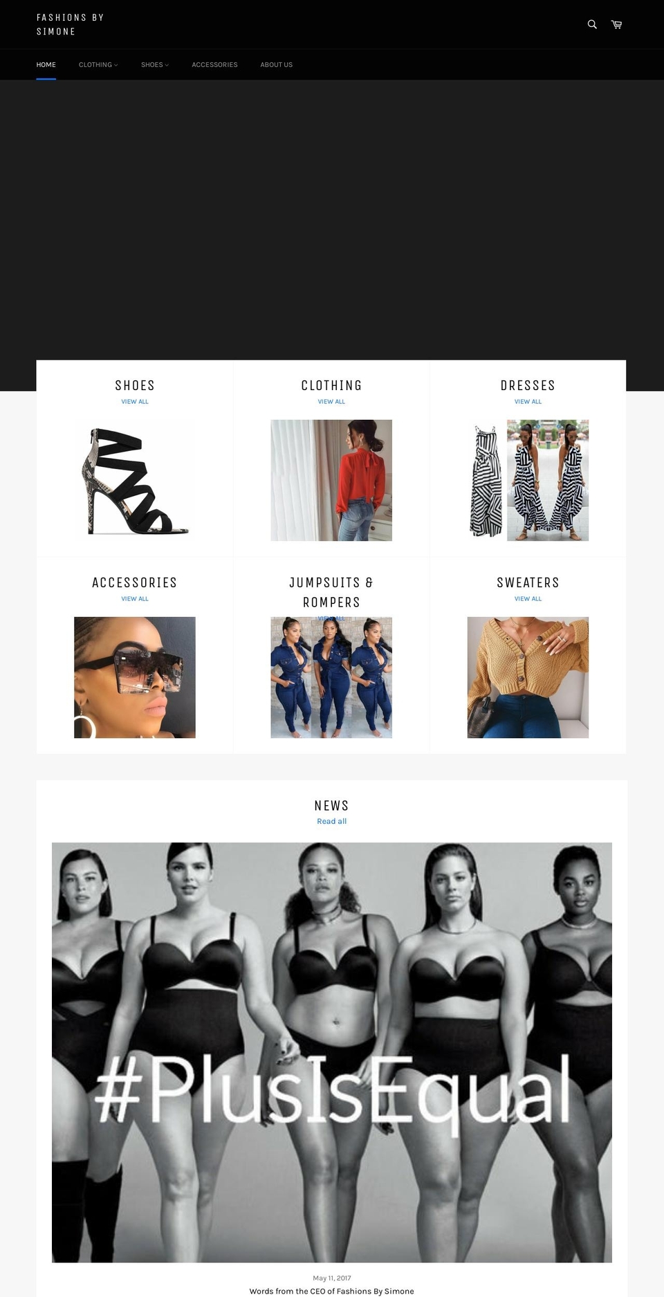 fashionsbysimone.com shopify website screenshot