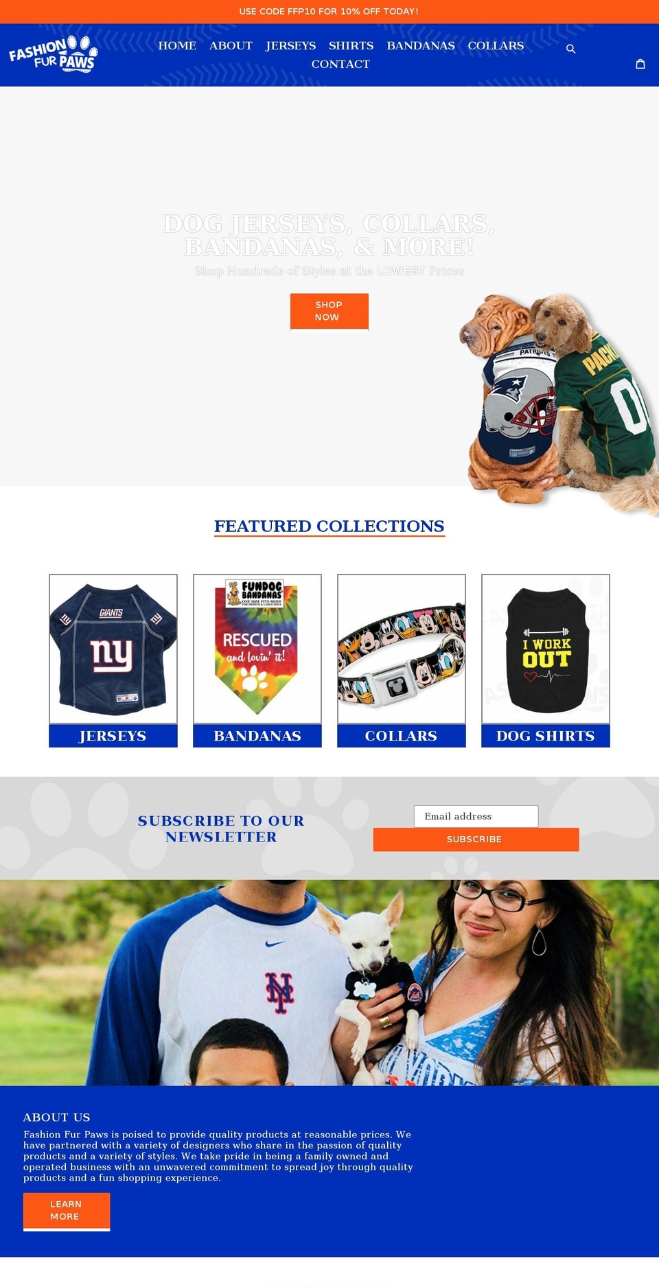 fashionsfurpaws.com shopify website screenshot