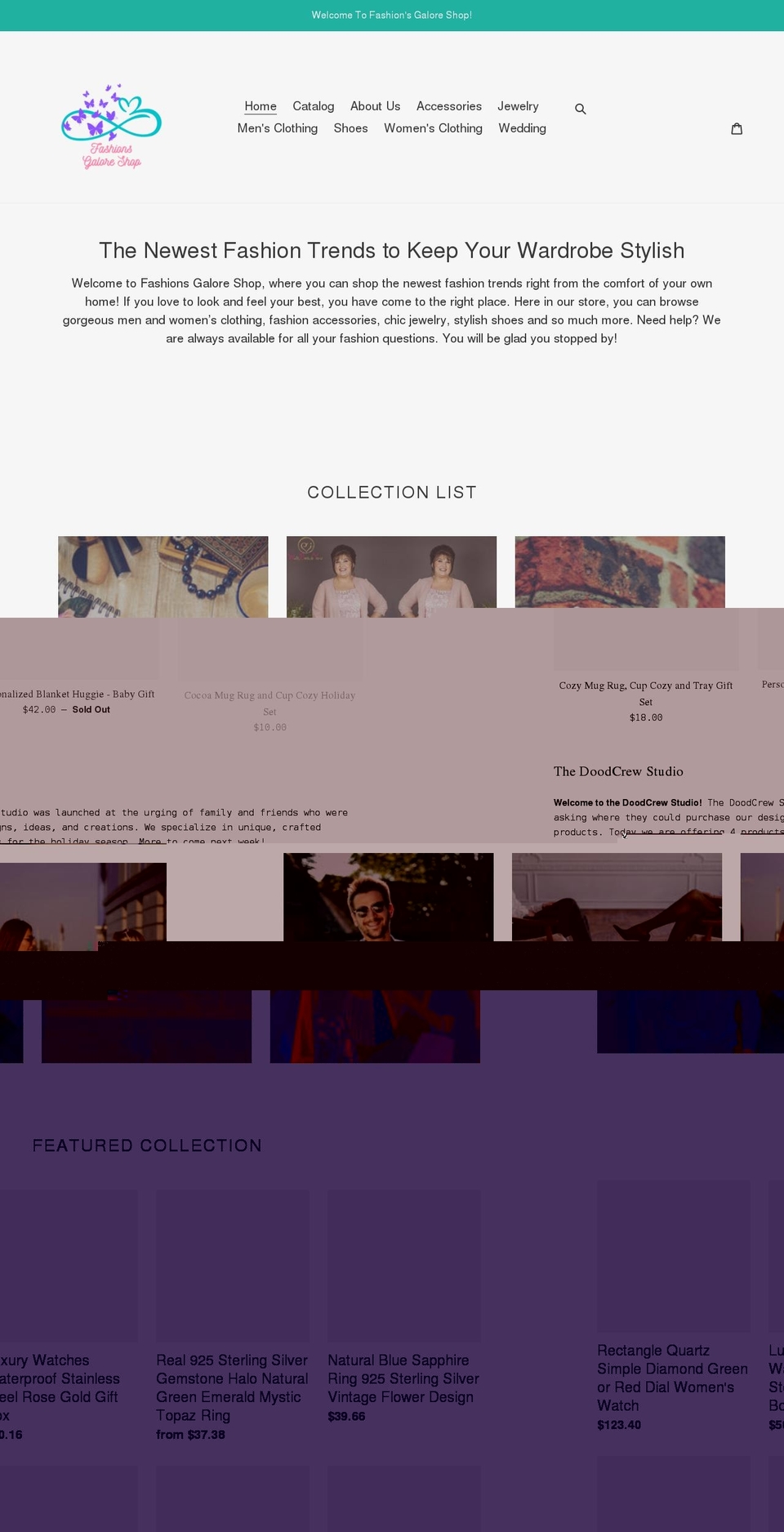 fashionsgaloreshop.com shopify website screenshot