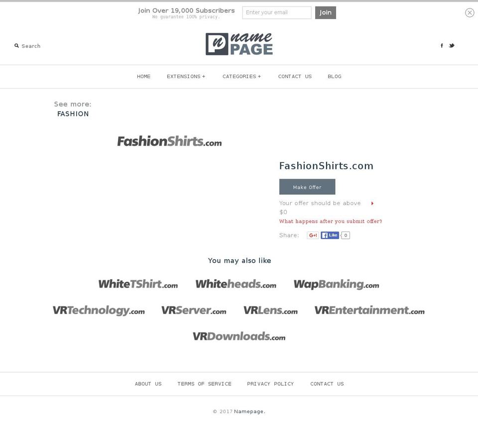 fashionshirts.com shopify website screenshot