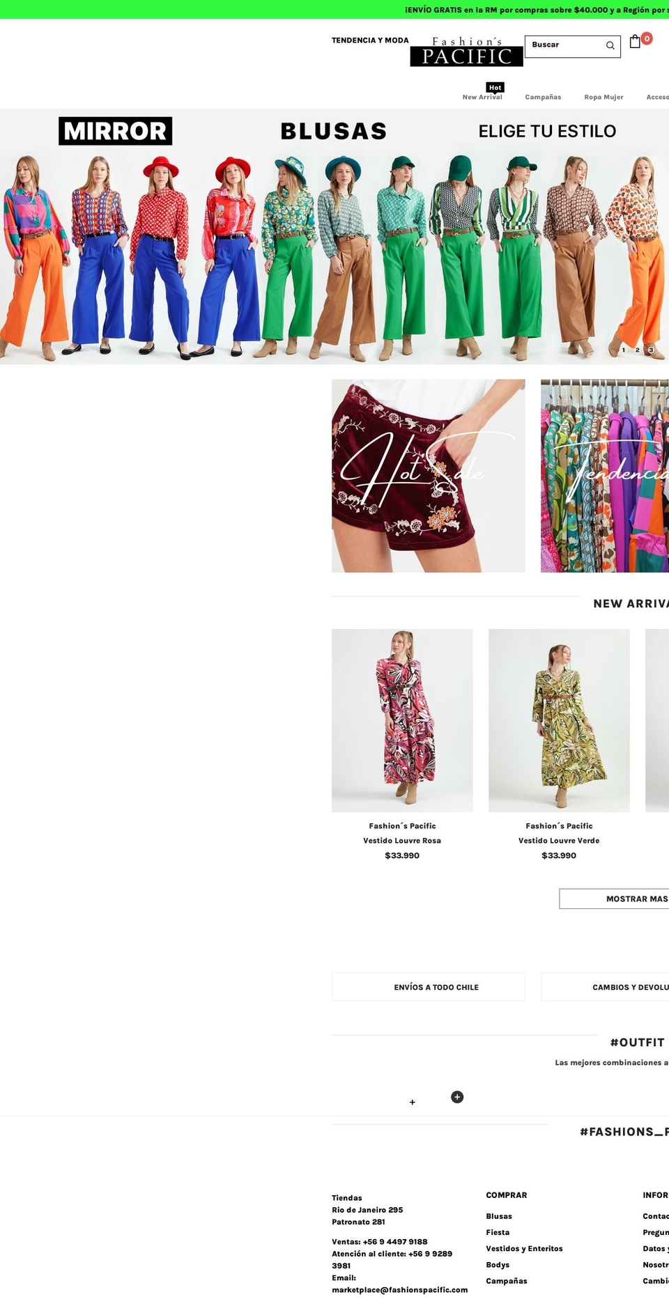 fashionspacific.cl shopify website screenshot