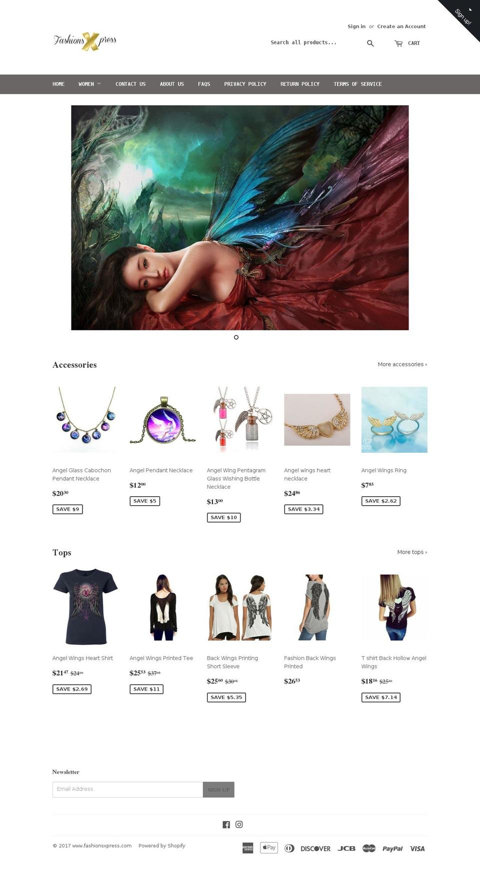 fashionsxpress.com shopify website screenshot