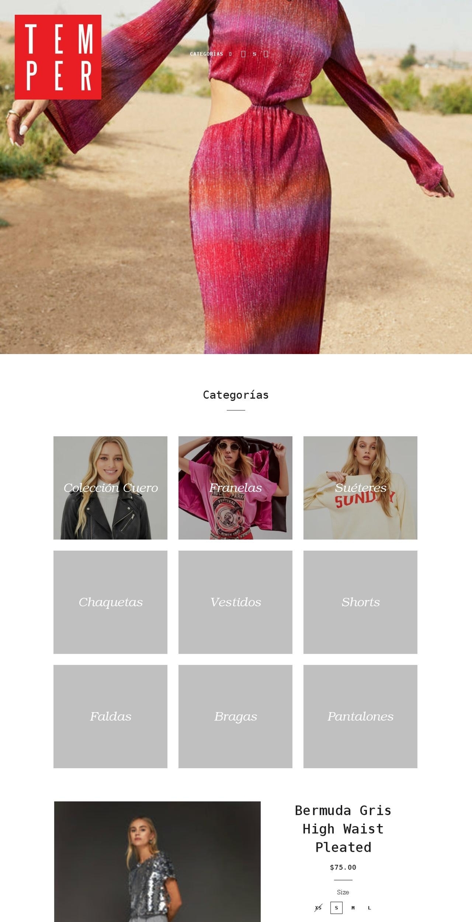 fashiontemper.com — Shopify storefront screenshot