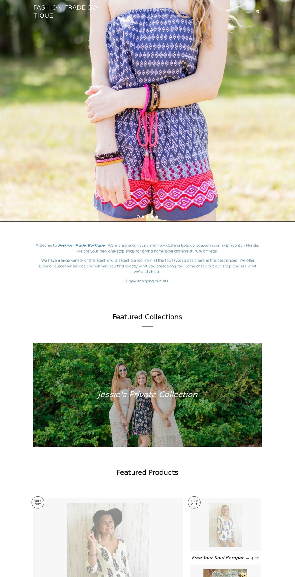 fashiontradebo-tique.com shopify website screenshot