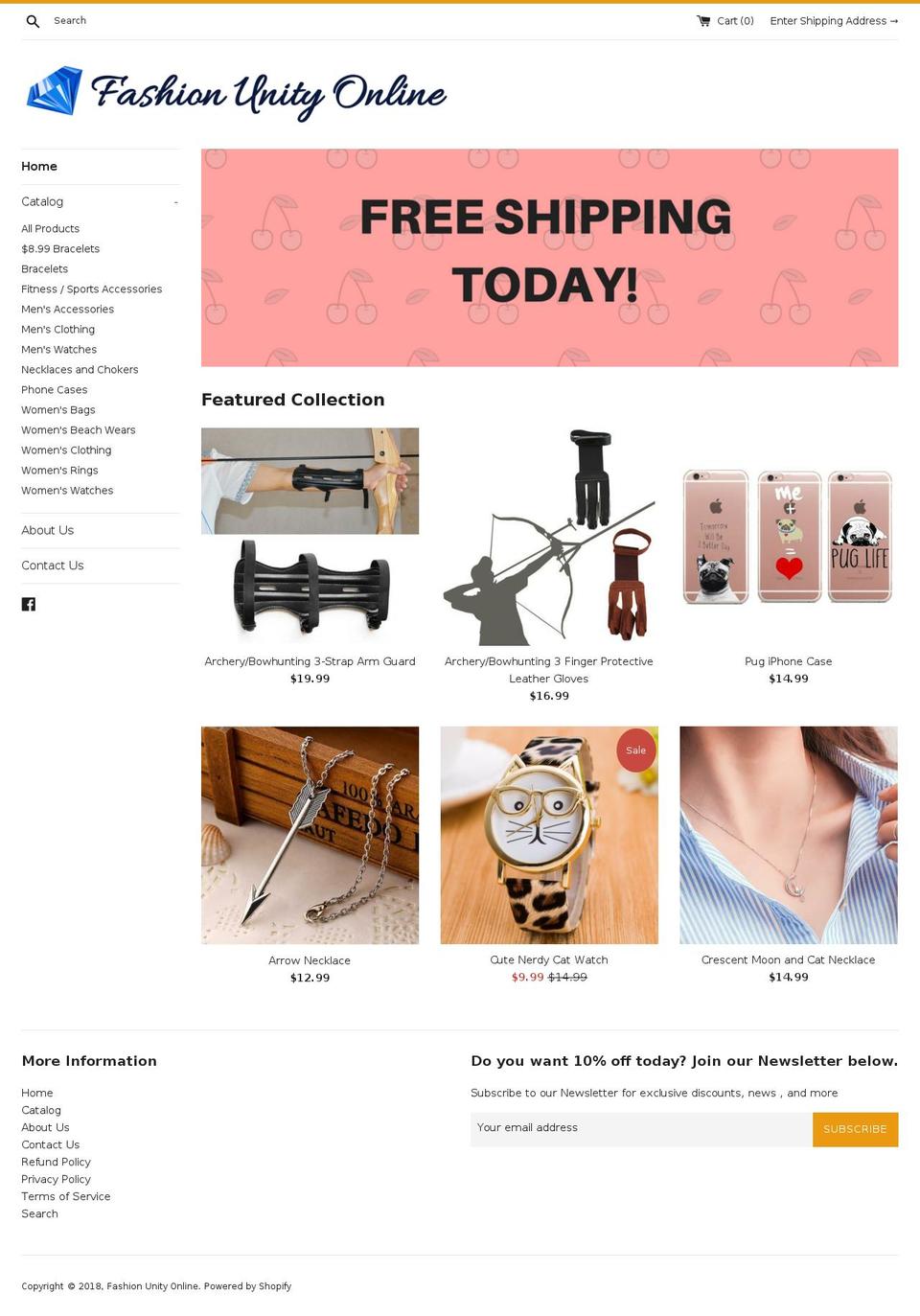fashionunityonline.com — Shopify storefront screenshot