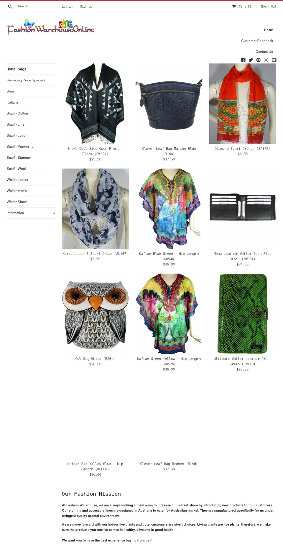 MyWork Shopify theme site example fashionwarehouseonline.com.au