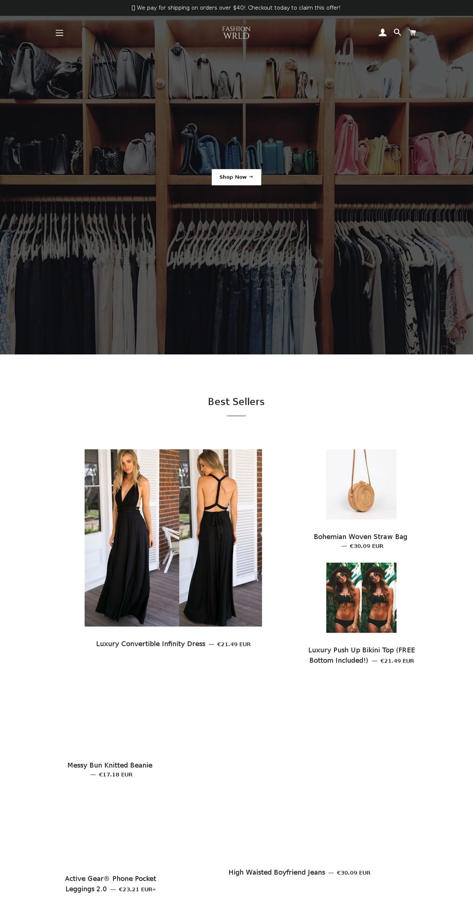fashionwrld.com — Shopify storefront screenshot
