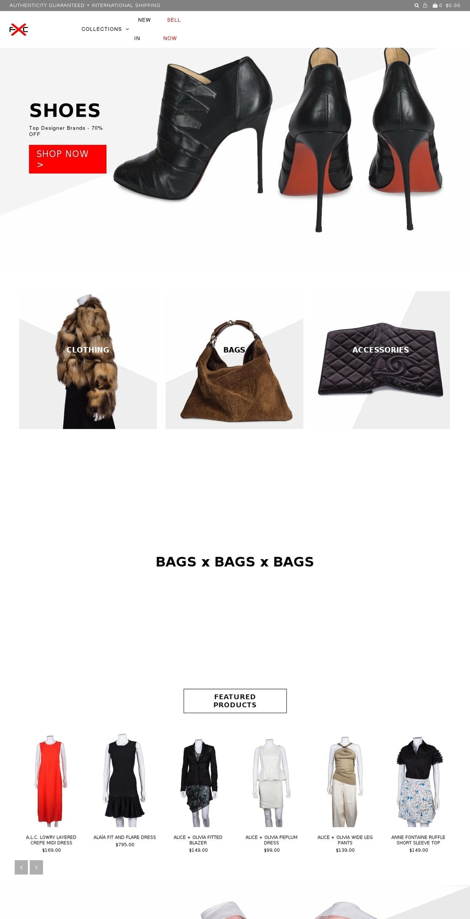 fashionxc.com shopify website screenshot