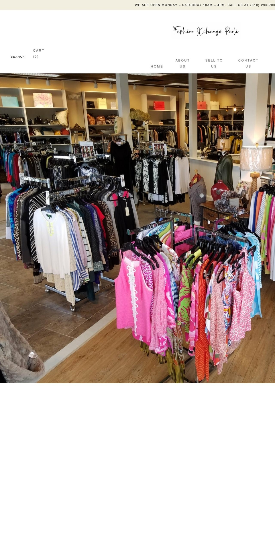 fashionxchangepaoli.com shopify website screenshot