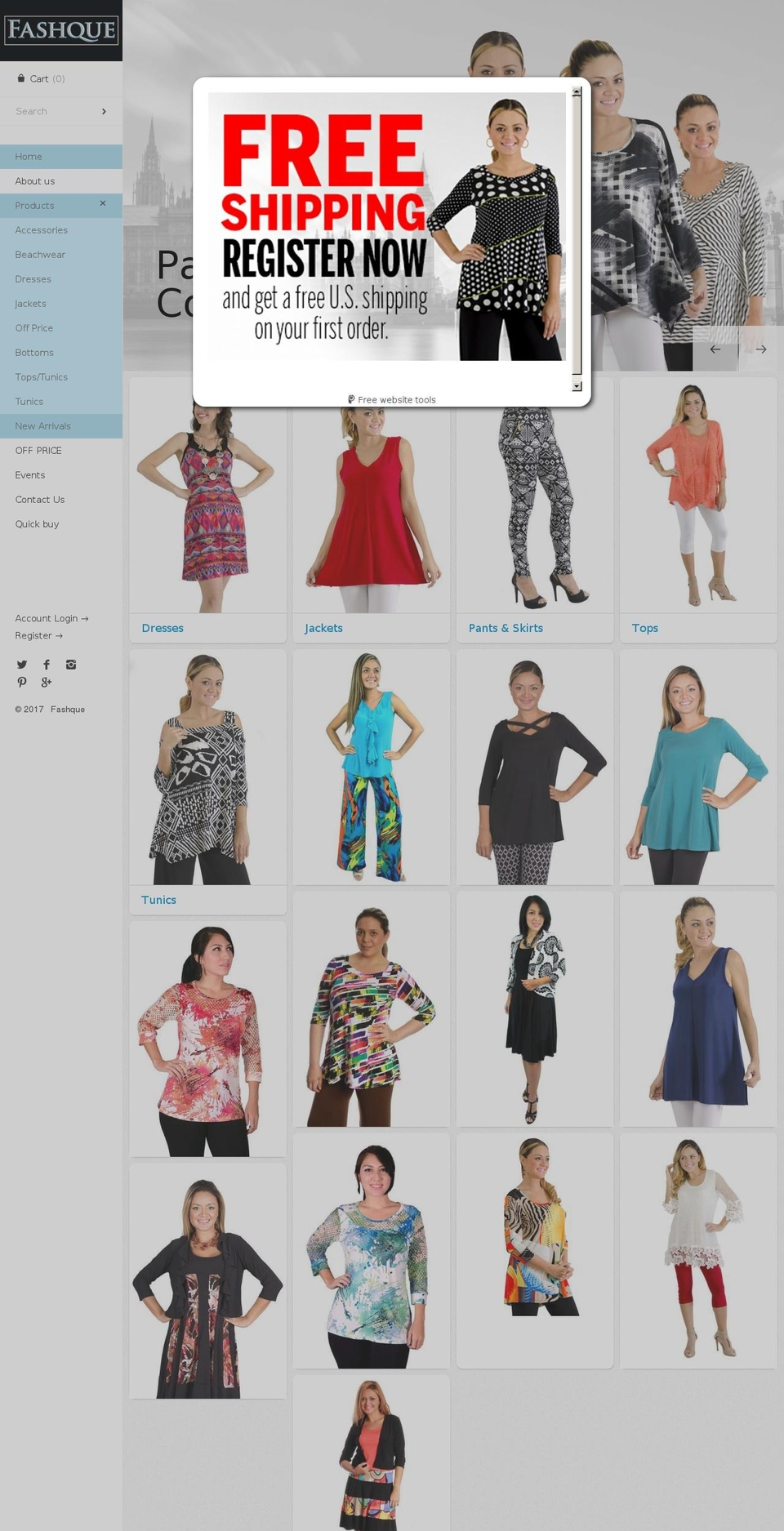 fashquedesigns.com shopify website screenshot