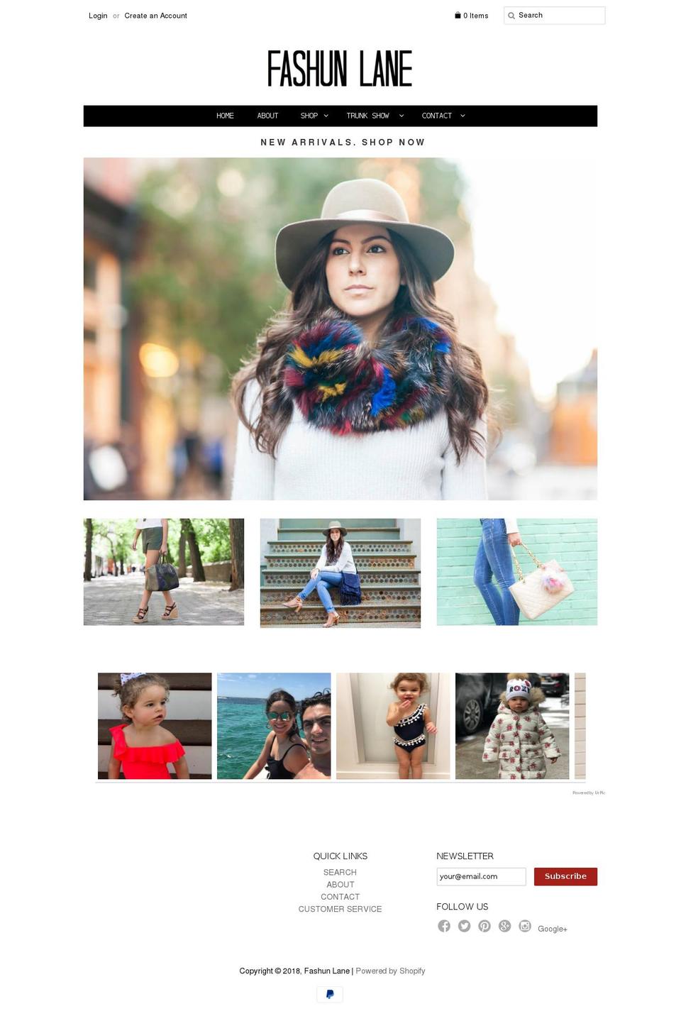fashunlane.com — Shopify storefront screenshot