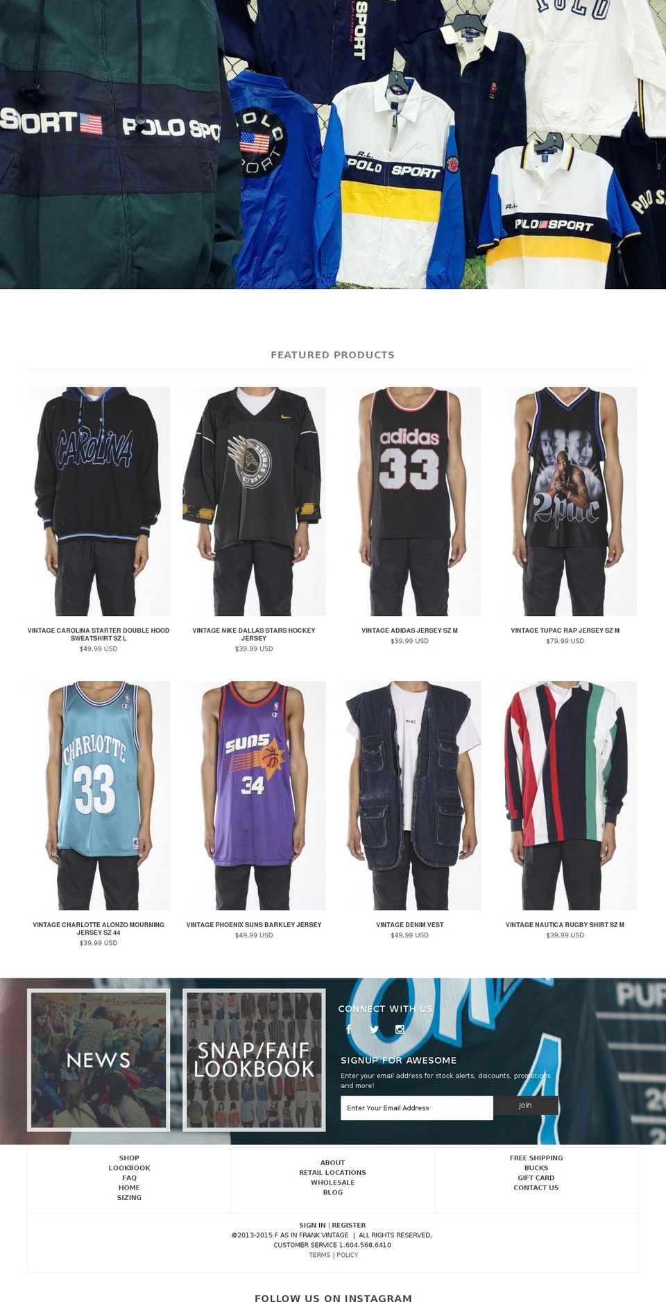 fasinfrankvintage.ca shopify website screenshot