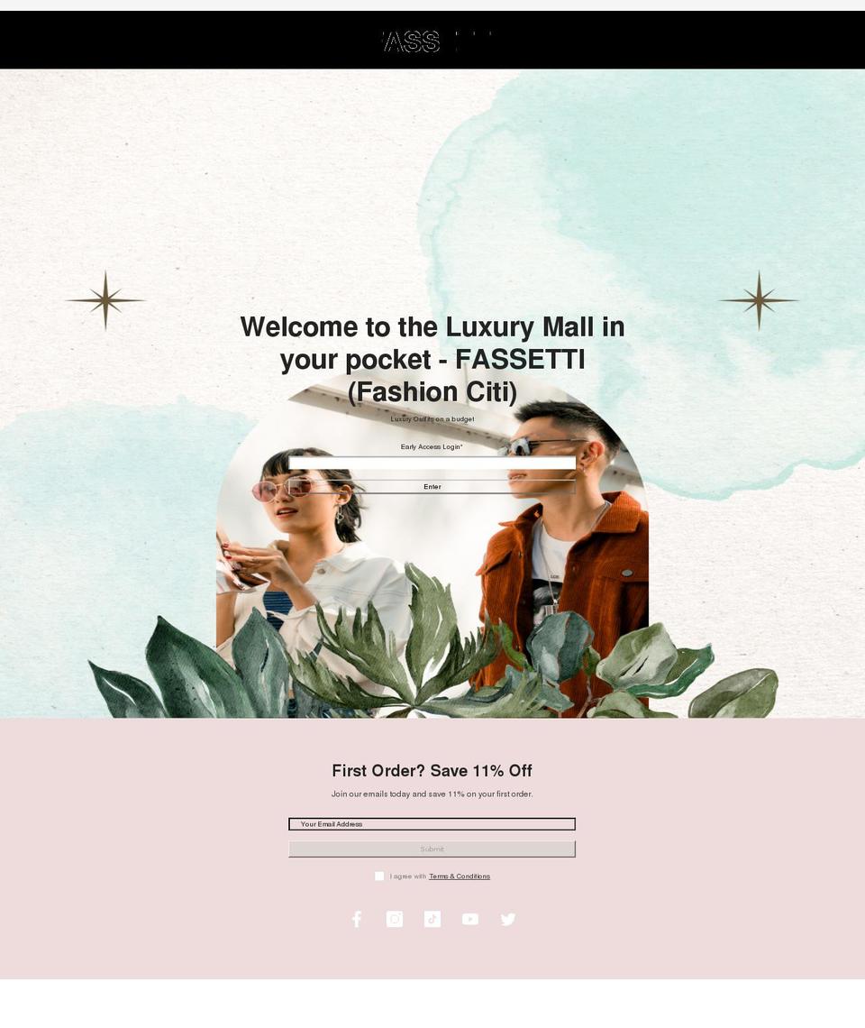 fassetti.com shopify website screenshot
