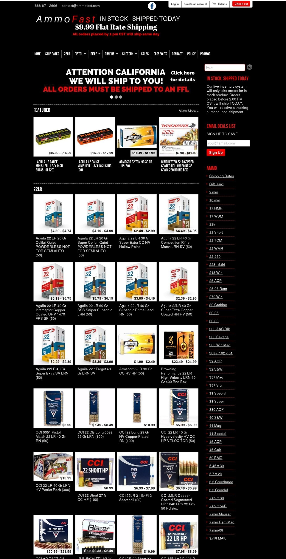 fast-ammo.com — Shopify storefront screenshot