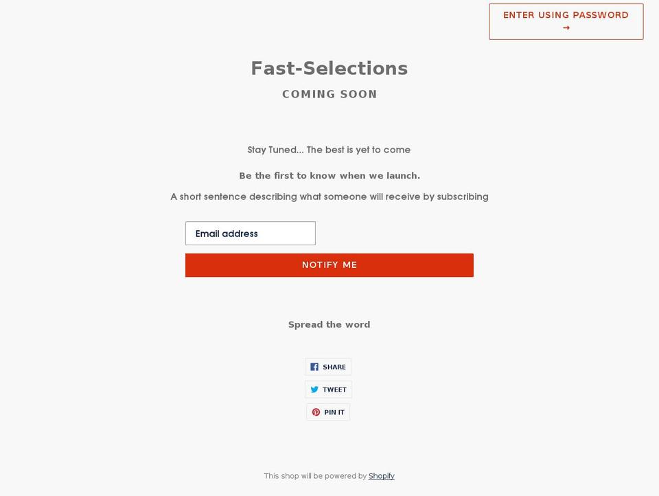 fast-selections.com — Shopify storefront screenshot