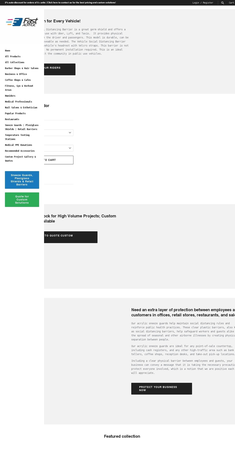 fastacrylic.com shopify website screenshot