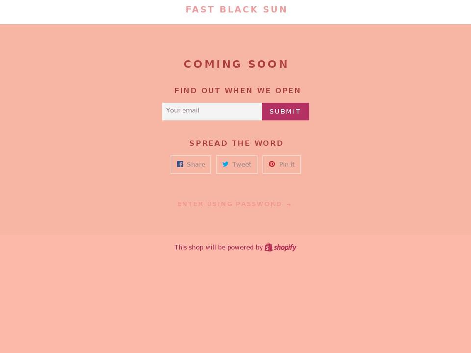 fastblacksun.com — Shopify storefront screenshot
