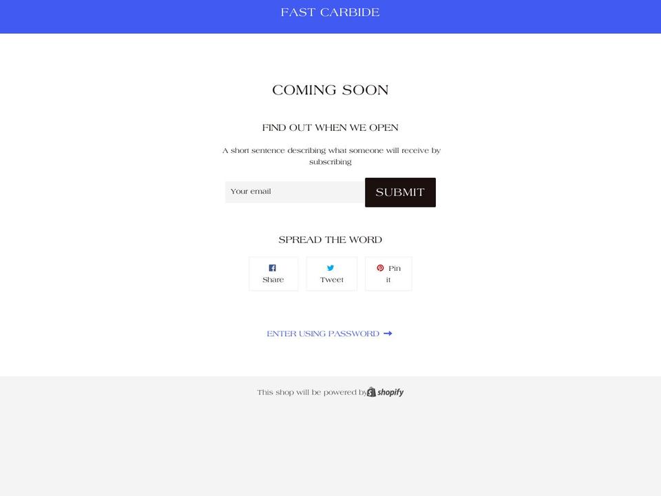 fastcarbide.com — Shopify storefront screenshot
