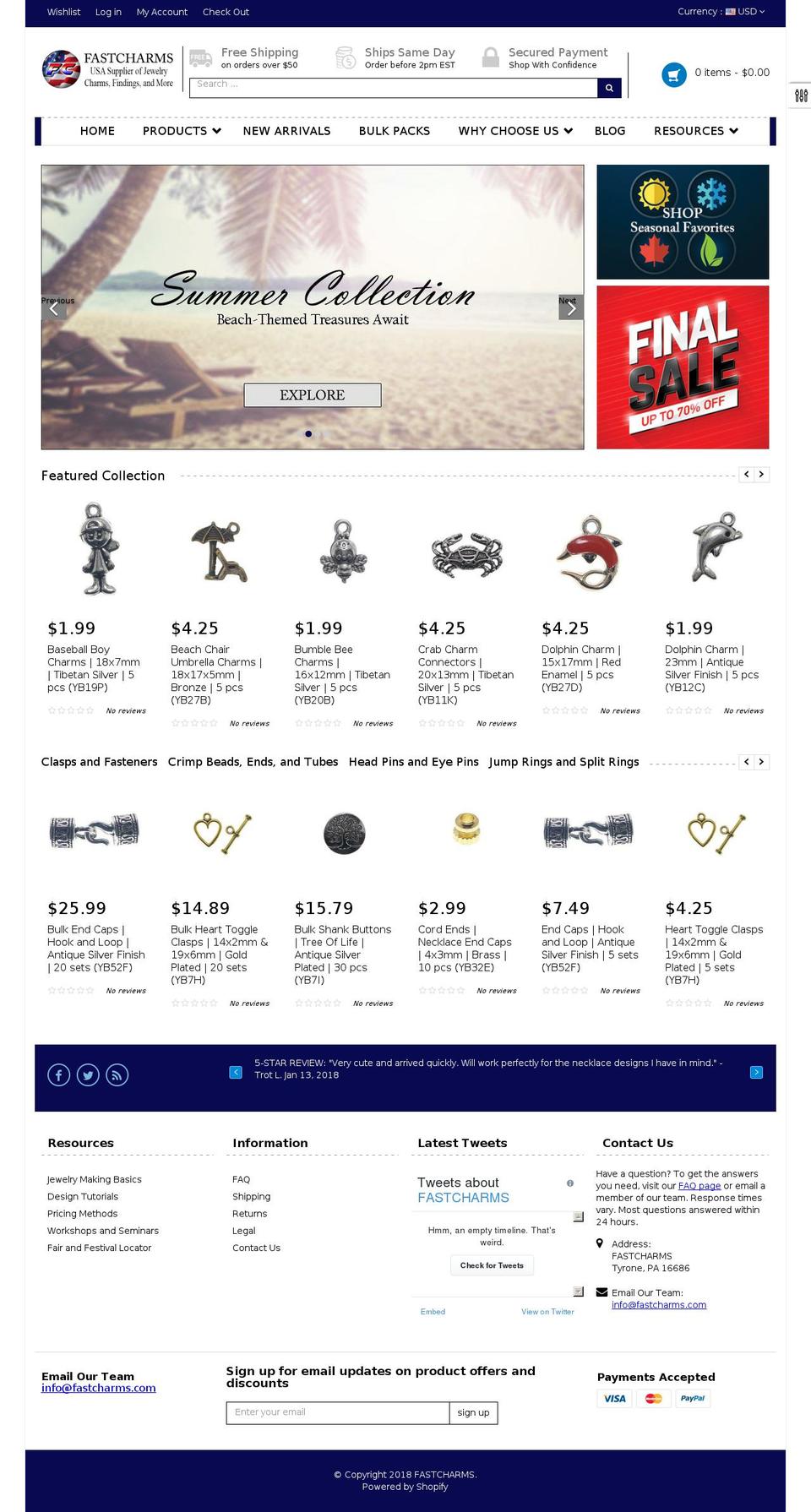 fastcharms.com — Shopify storefront screenshot