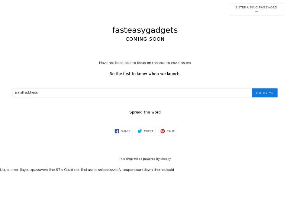 fasteasygadgets.com shopify website screenshot