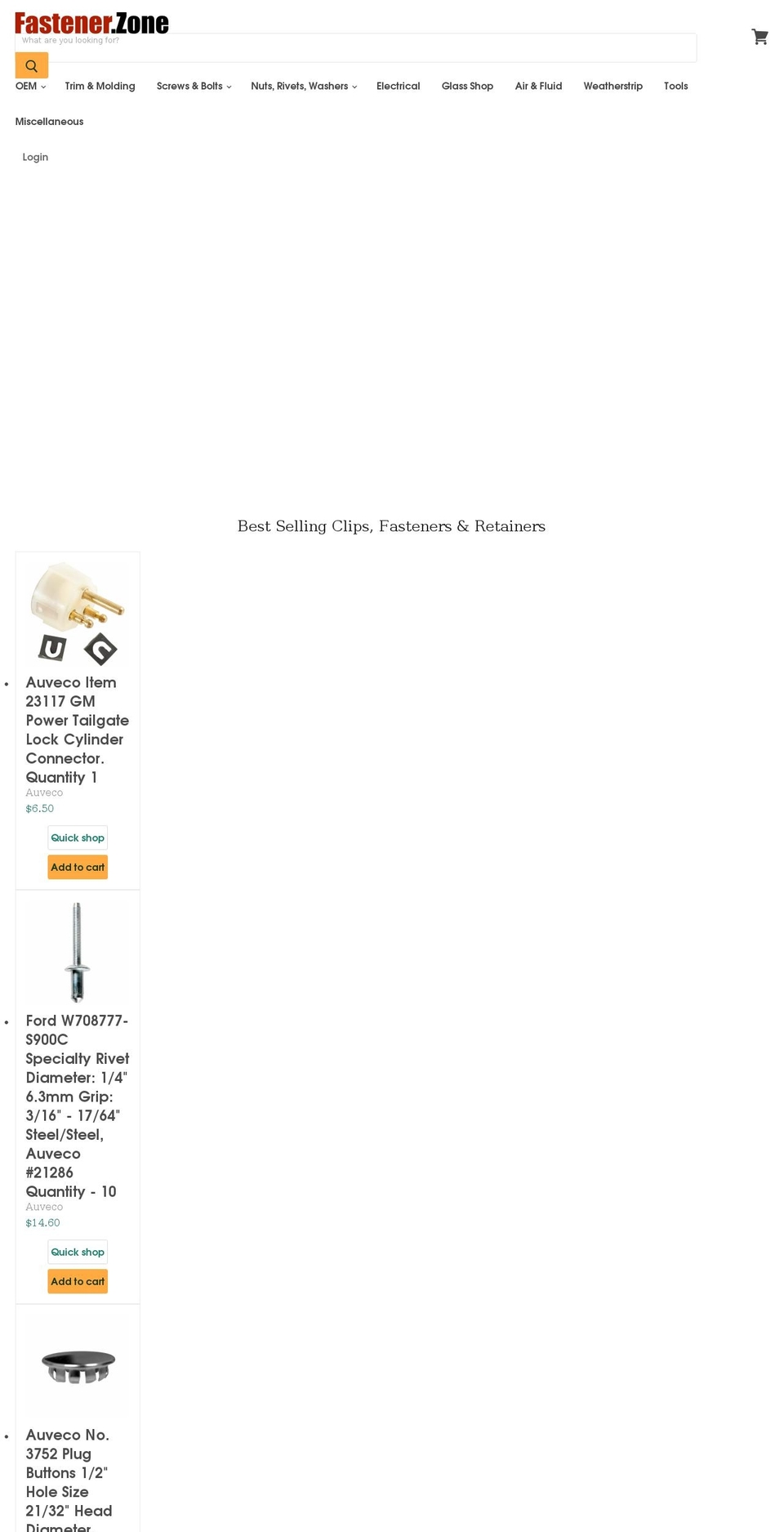 fastener.zone shopify website screenshot