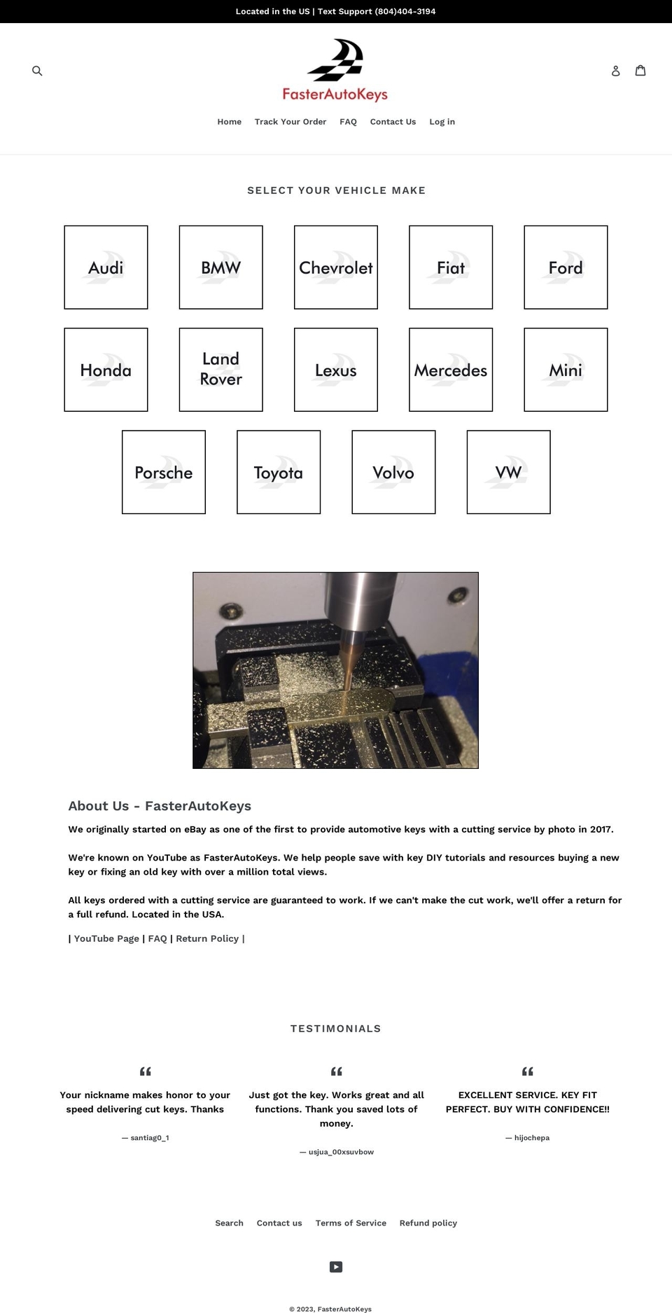 fasterautokeys.com — Shopify storefront screenshot