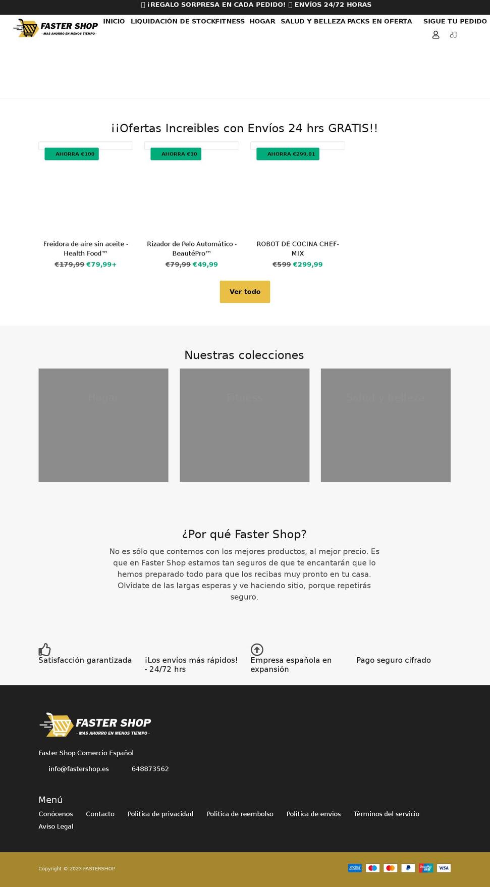 fastershop.es shopify website screenshot