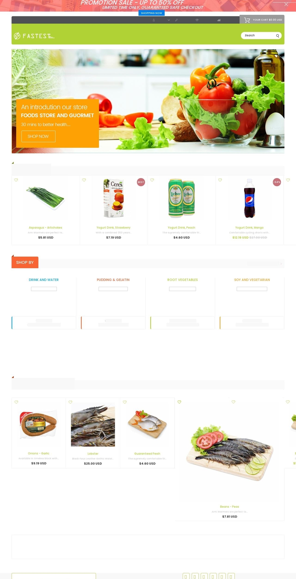 FASTEST Shopify theme site example fastest-food-drink.myshopify.com