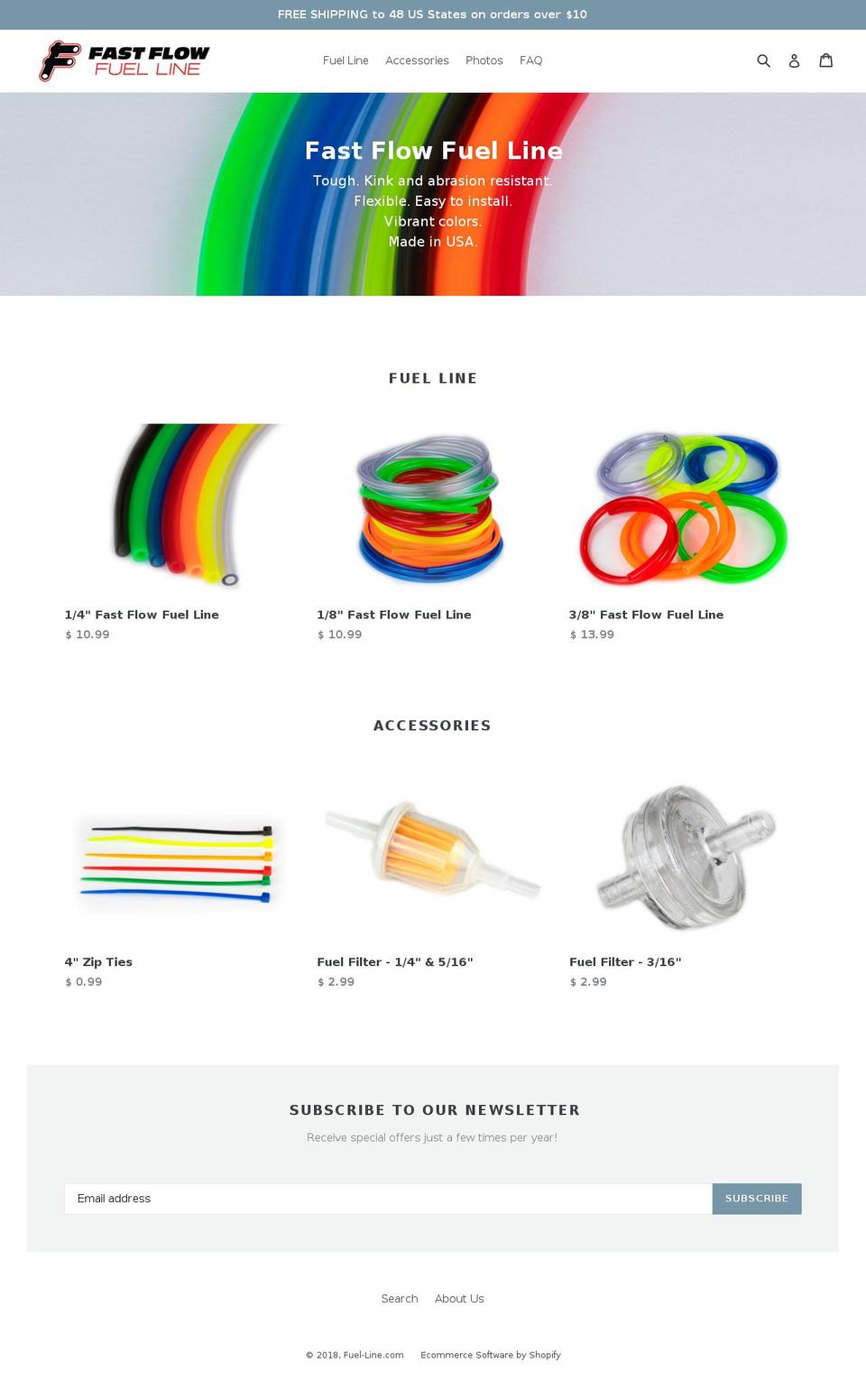 fastflowfuelline.com — Shopify storefront screenshot