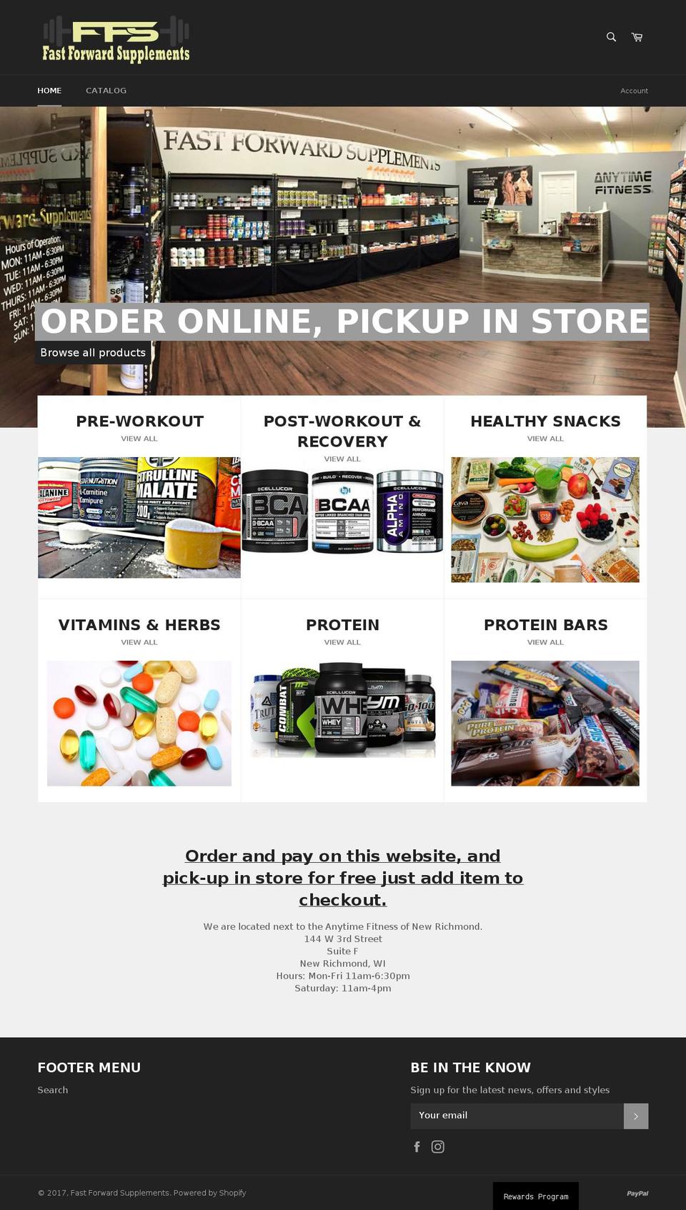 fastforwardsupplements.com shopify website screenshot