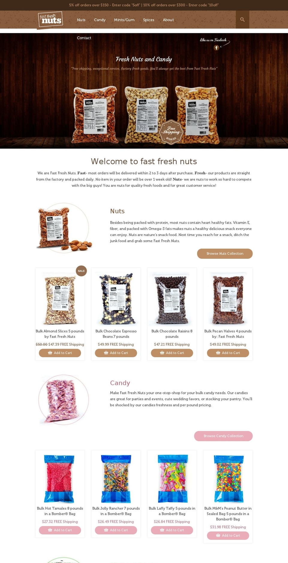 fastfreshnuts.com shopify website screenshot