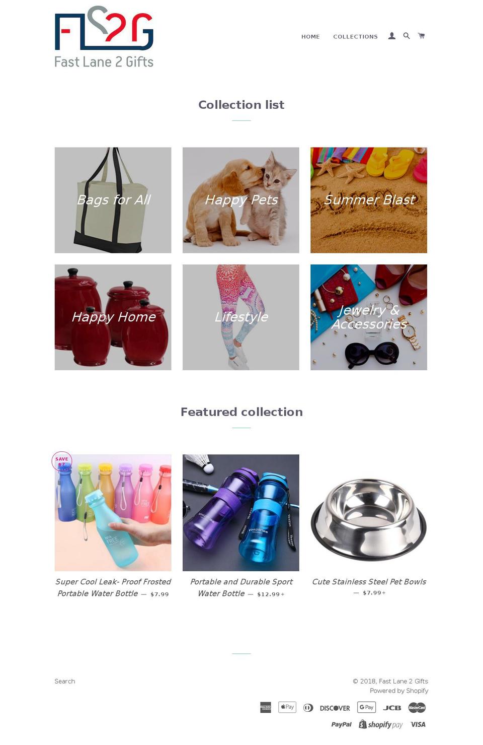 fastlane2gifts.com shopify website screenshot