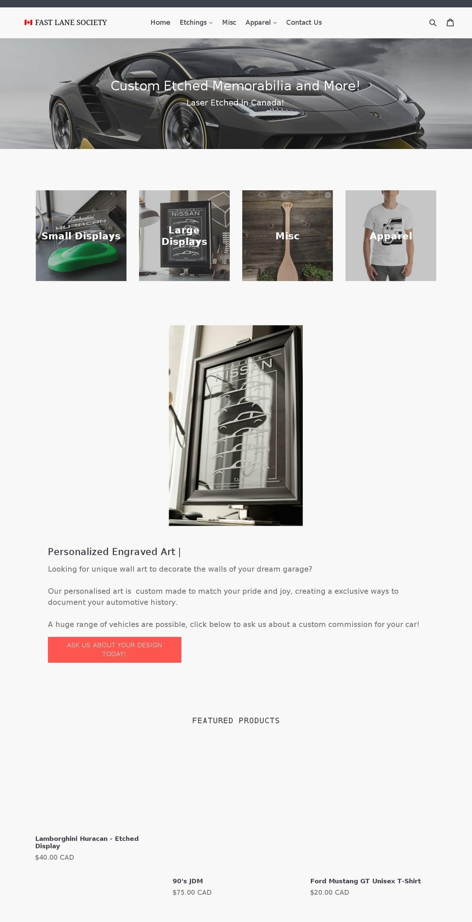 fastlanesociety.com — Shopify storefront screenshot