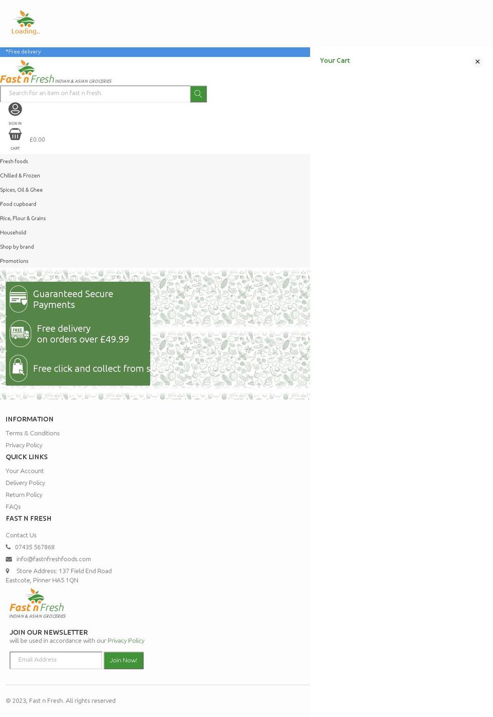 fastnfreshfoods.com shopify website screenshot