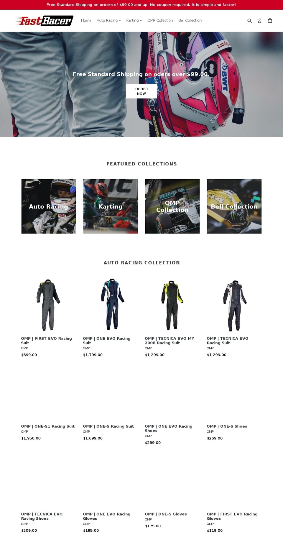 fastracer.com shopify website screenshot