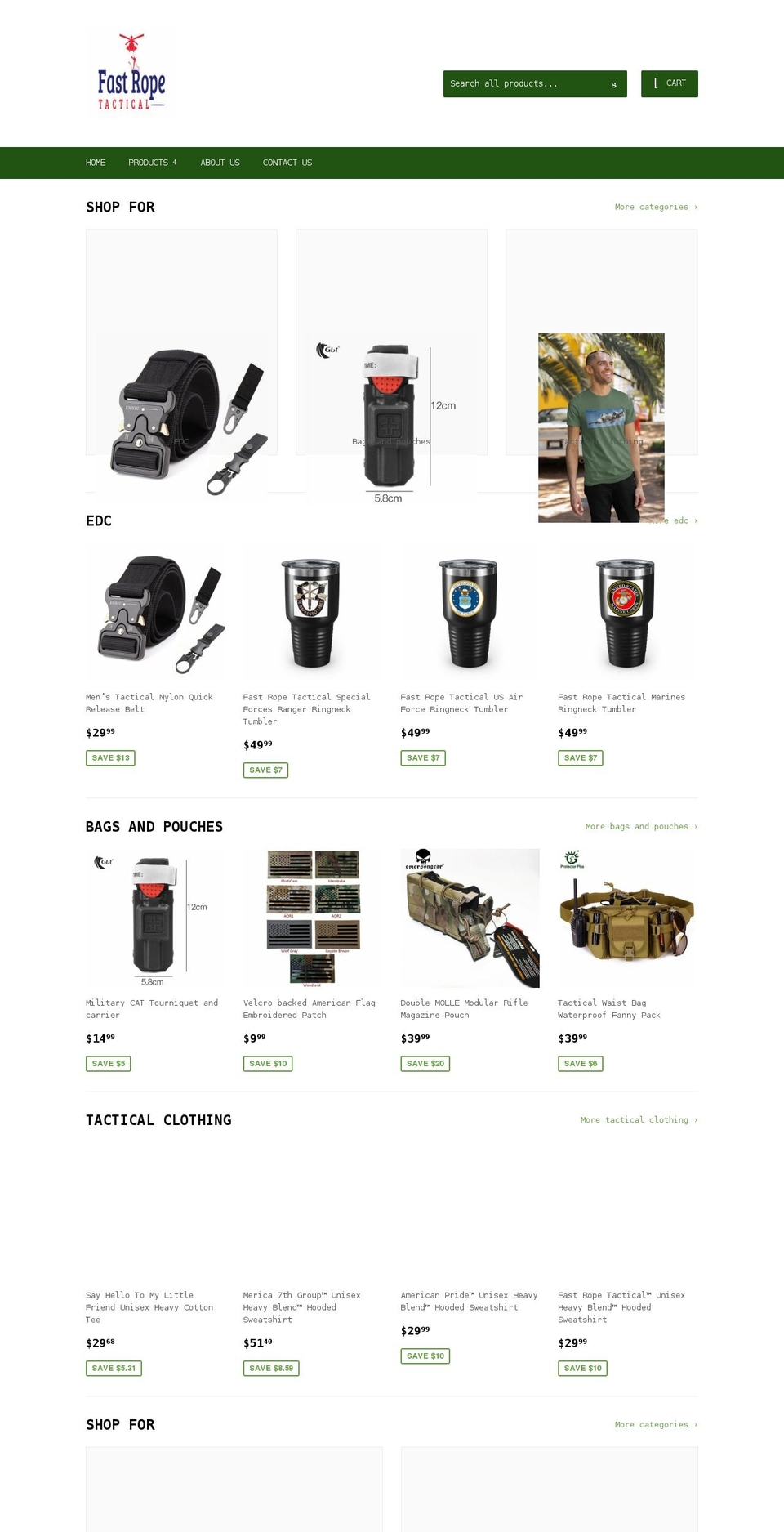 fastropetactical.com — Shopify storefront screenshot
